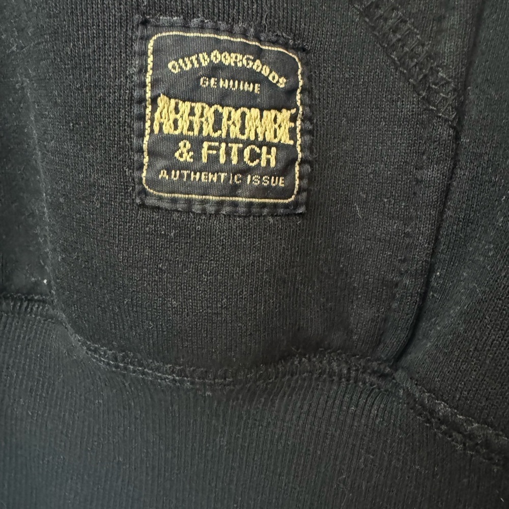 Abercrombie & Fitch Vintage Men’s Black Hoodie with White Logo Size Large - Picture 4 of 4